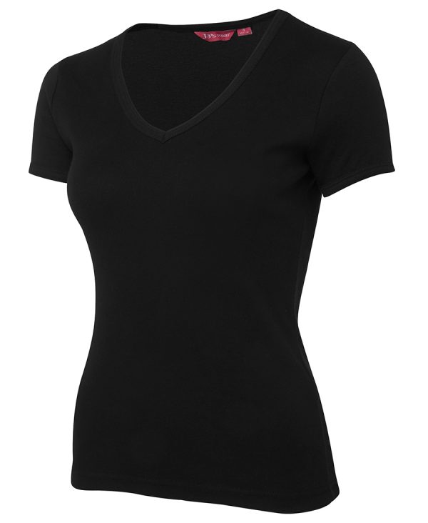 JB'S LADIES V-NECK RIB TEE