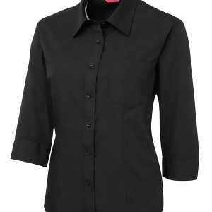 JB'S LADIES CONTRAST PLACKET 3/4 SHIRT