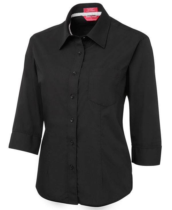 JB'S LADIES CONTRAST PLACKET 3/4 SHIRT