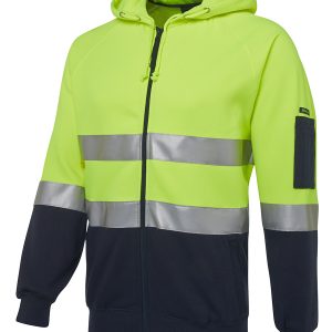 JB'S HI VIS (D+N) FULL ZIP FLEECY HOODIE