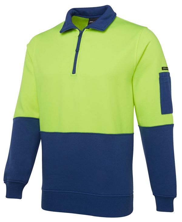 JB'S HI VIS 1/2 ZIP FLEECY SWEAT