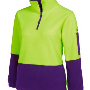 JB'S HI VIS LADIES 1/2 ZIP POLAR