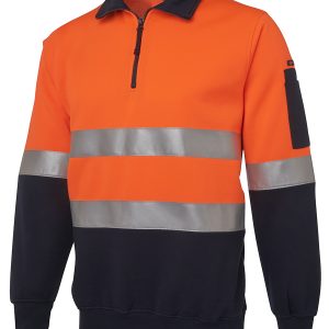 JB'S HI VIS (D+N) 1/2 ZIP FLEECY SWEAT