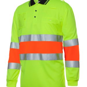 JB's HI VIS BIO MOTION (D+N) L/S POLO WITH 3M TAPE