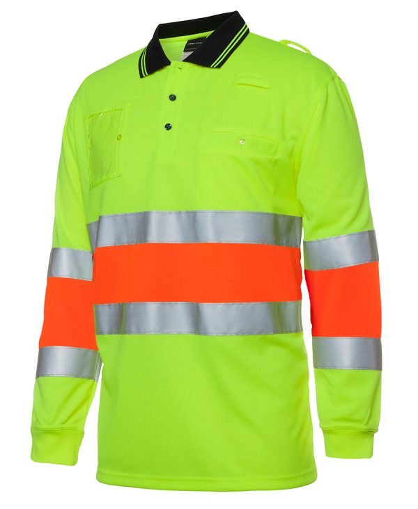 JB's HI VIS BIO MOTION (D+N) L/S POLO WITH 3M TAPE