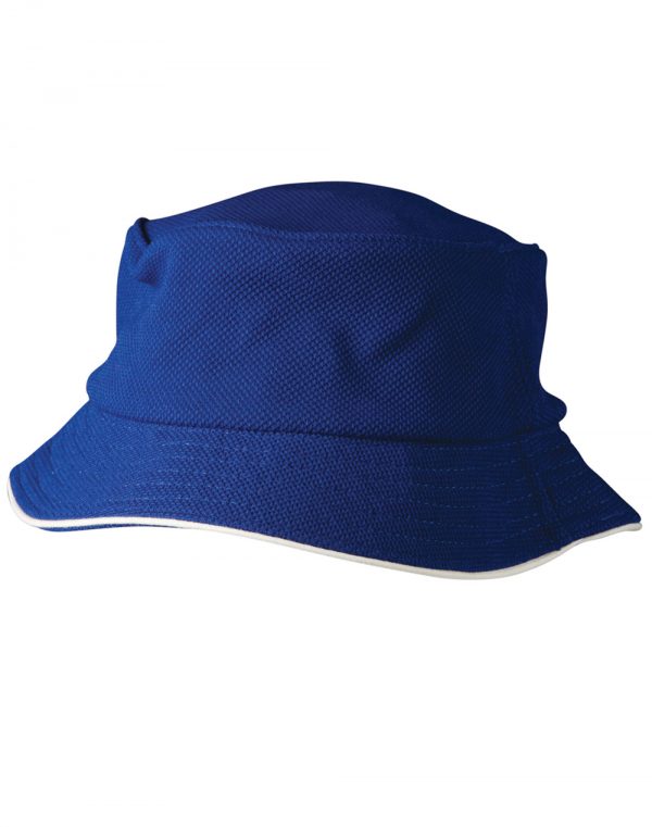 Pique mesh with sandwich trim bucket hat