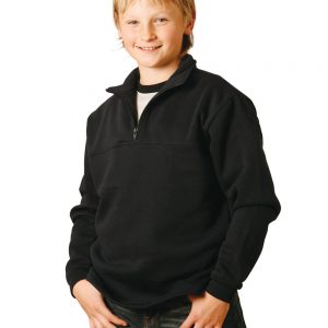 Kid's 1/2 zip collar fleecy sweat