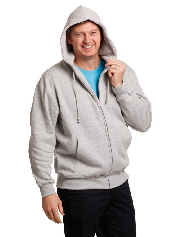 Men's full-zip fleecy hoodie