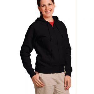 Ladies' full-zip fleecy hoodie