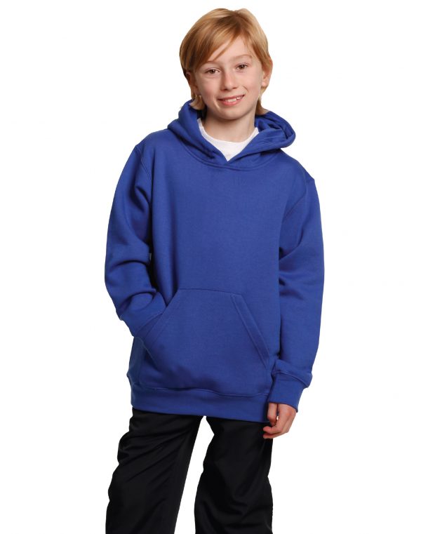 Kids' Close Front  Contrast Fleecy Hoodie