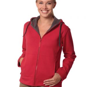 Ladies' Full Zip Contrast Fleece Hoodie