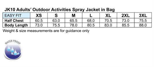 Outdoor activity spray jacket