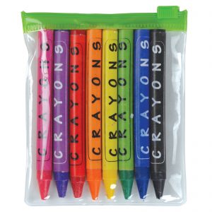 Assorted Colour Crayons in PVC Zipper Pouch