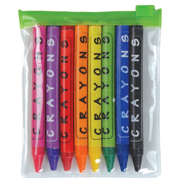 Assorted Colour Crayons in PVC Zipper Pouch