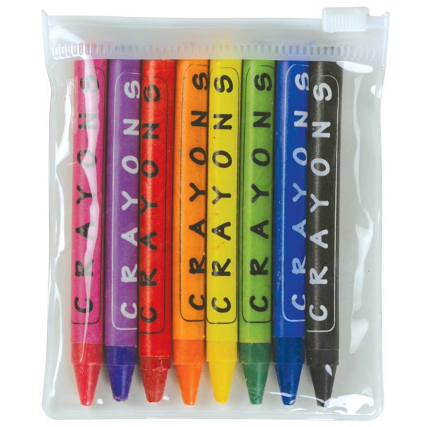 Assorted Colour Crayons in PVC Zipper Pouch