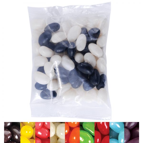 Corporate Colour Mini Jelly Beans in 60 Gram Cello Bag