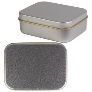 Silver Rectangular Tin