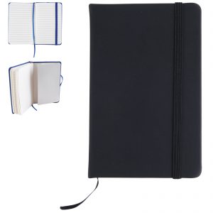 Notebook with Elastic Closure / Expandable Pocket