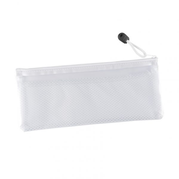 PVC Pencil Case/Organiser with Zipper and Mesh Divider