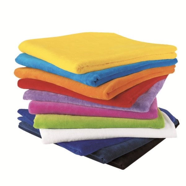 Terry Velour promotional towel- embroidered towel