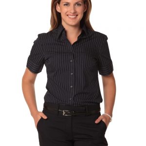 Women's Pin Stripe Short Sleeve Shirt