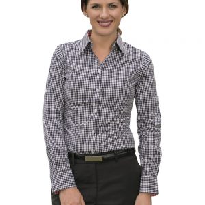 Women's Gingham Check Roll-up L/S Shirt