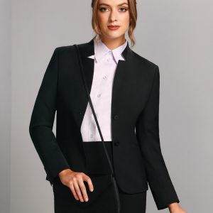 Ladies' Wool Blend Stretch Reverse Lapel Jacket