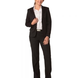 Women's One Button Cropped Jacket in Poly/Viscose Stretch