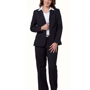 Women's Two Buttons Mid Length Jacket in Poly/Viscose Stretch