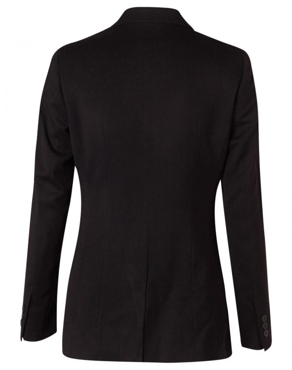 Women's Two Buttons Mid Length Jacket in Poly/Viscose Stretch