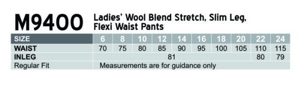 Women's Slim Leg Flexi Waist Pants in Wool Stretch
