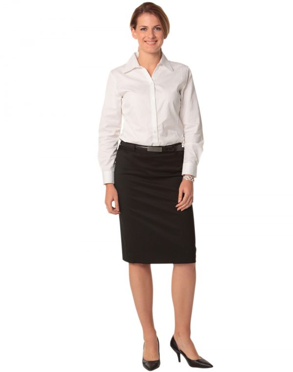 Women's Mid Length Lined Pencil Skirt in Poly/Viscose Stretch