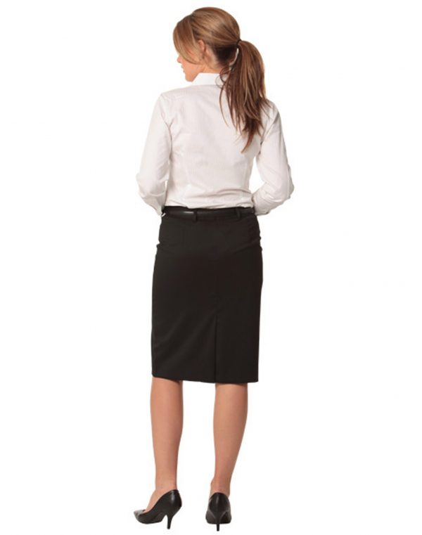 Women's Mid Length Lined Pencil Skirt in Poly/Viscose Stretch