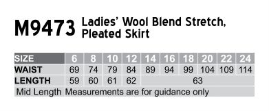 Women's Pleated Skirt in Wool Stretch