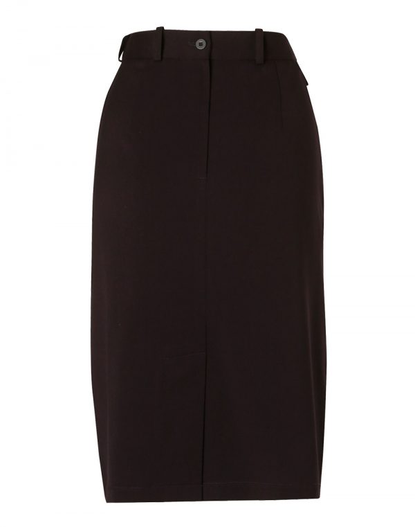 Women's Flexi Waist A-line Utility Lined Skirt in Poly/Viscose Stretch Twill