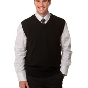 Men's 100% Merino Wool V Neck Vest