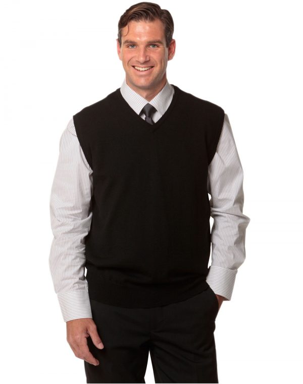 Men's 100% Merino Wool V Neck Vest