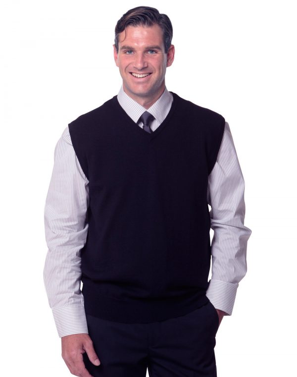 Men's 100% Merino Wool V Neck Vest