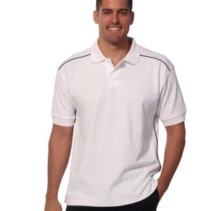 Men's pure cotton contrast piping