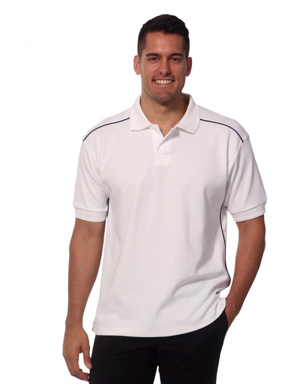 Men's pure cotton contrast piping