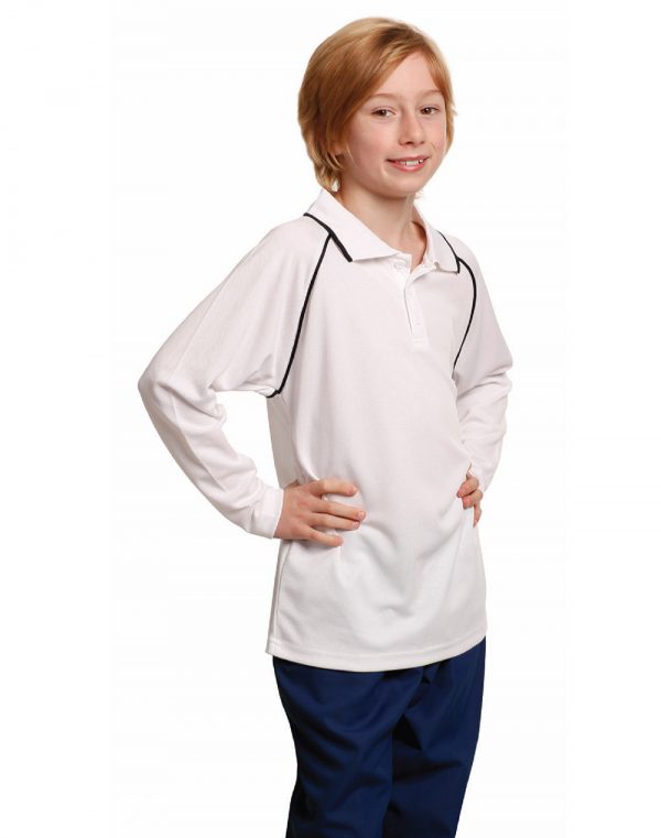 Kid's cooldry raglan L/S polo