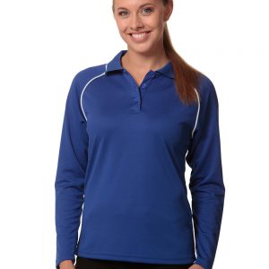 Ladies' cooldry raglan L/S polo