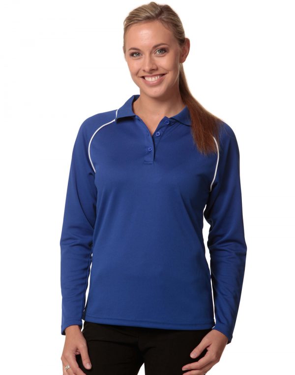 Ladies' cooldry raglan L/S polo