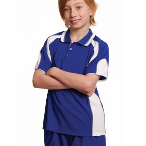 Kid's Cooldry Contrast Polo With Sleeve Panel