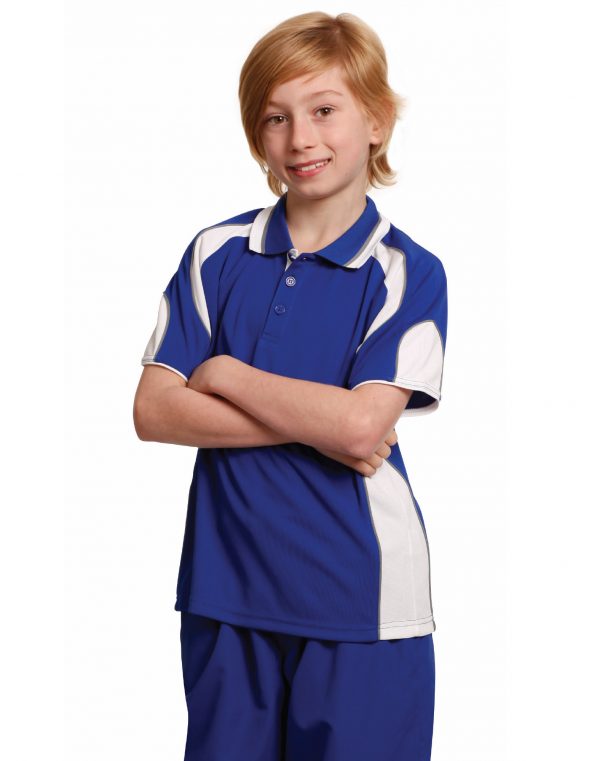 Kid's Cooldry Contrast Polo With Sleeve Panel