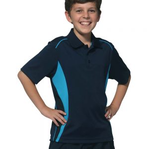 Kids' Cooldry S/S Contrast Interlock Polo