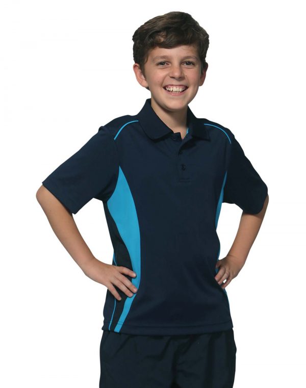 Kids' Cooldry S/S Contrast Interlock Polo