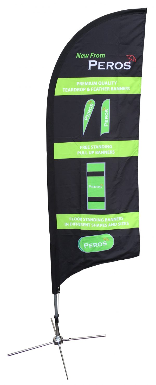 Large Premium Pongee Feather Banner - Double Sided Combo