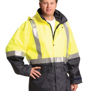 Hi-Vis Two Tone Rain Proof Safety Jacket With 3M Tapes