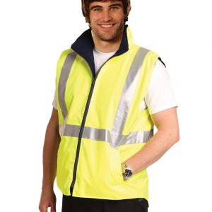 Hi-Vis Reversible Safety Vest With Hoop Pattern 3M Tapes